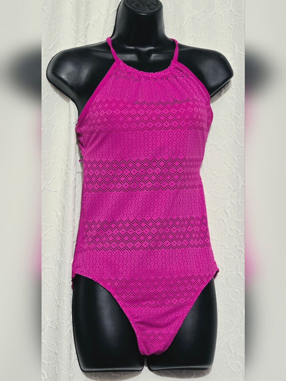 Time And Tru Swim One Piece Swimsuit Hot Pink Medium (8-10)
